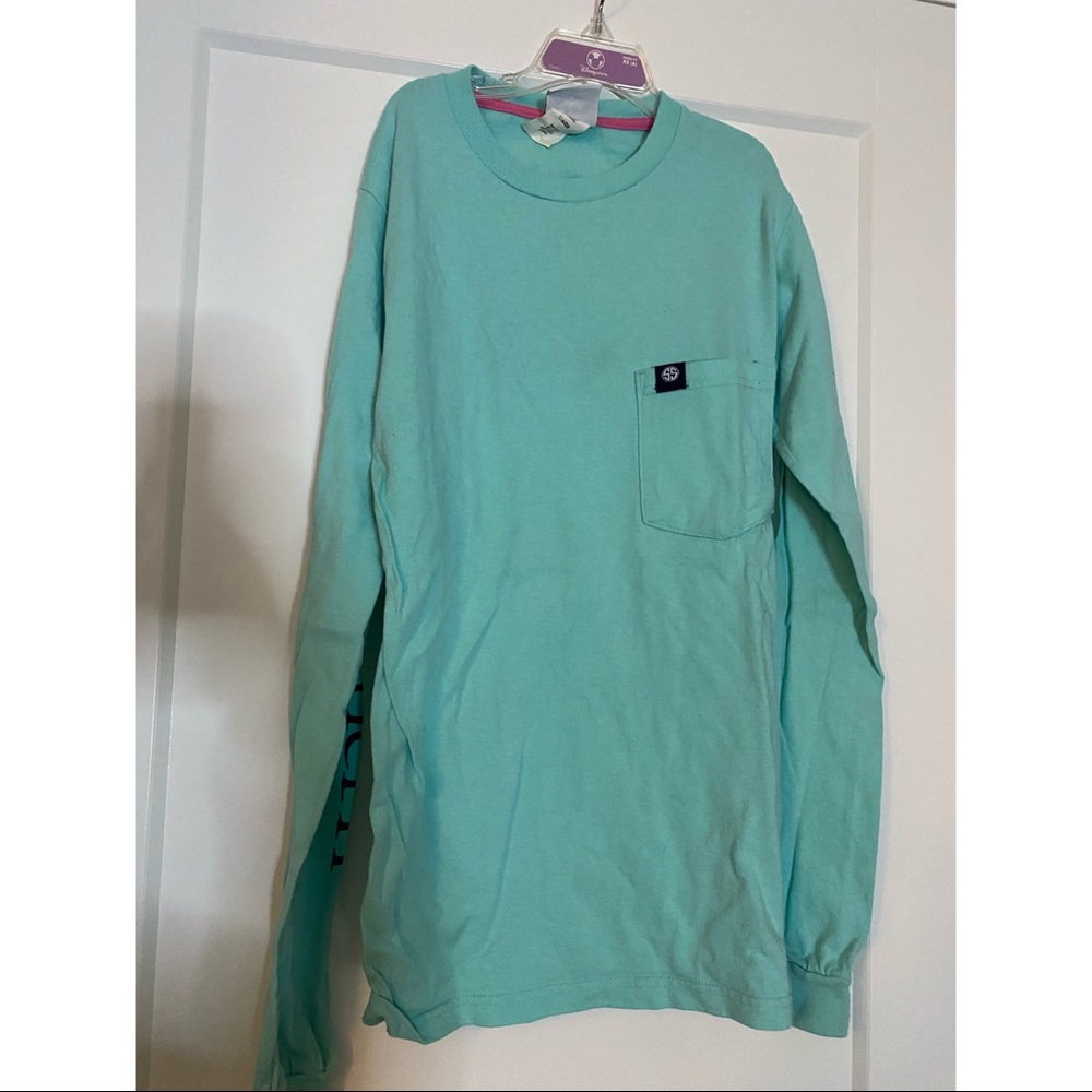 Turquoise simply southern long sleeve t shirt